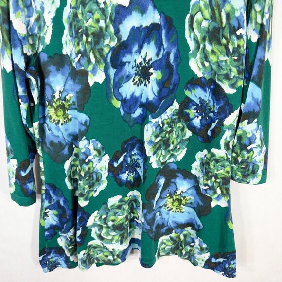 Isaac Mizrahi Live Large Cardigan Sweater Green Blue Floral Knit NWOT 1586 - Picture 7 of 9